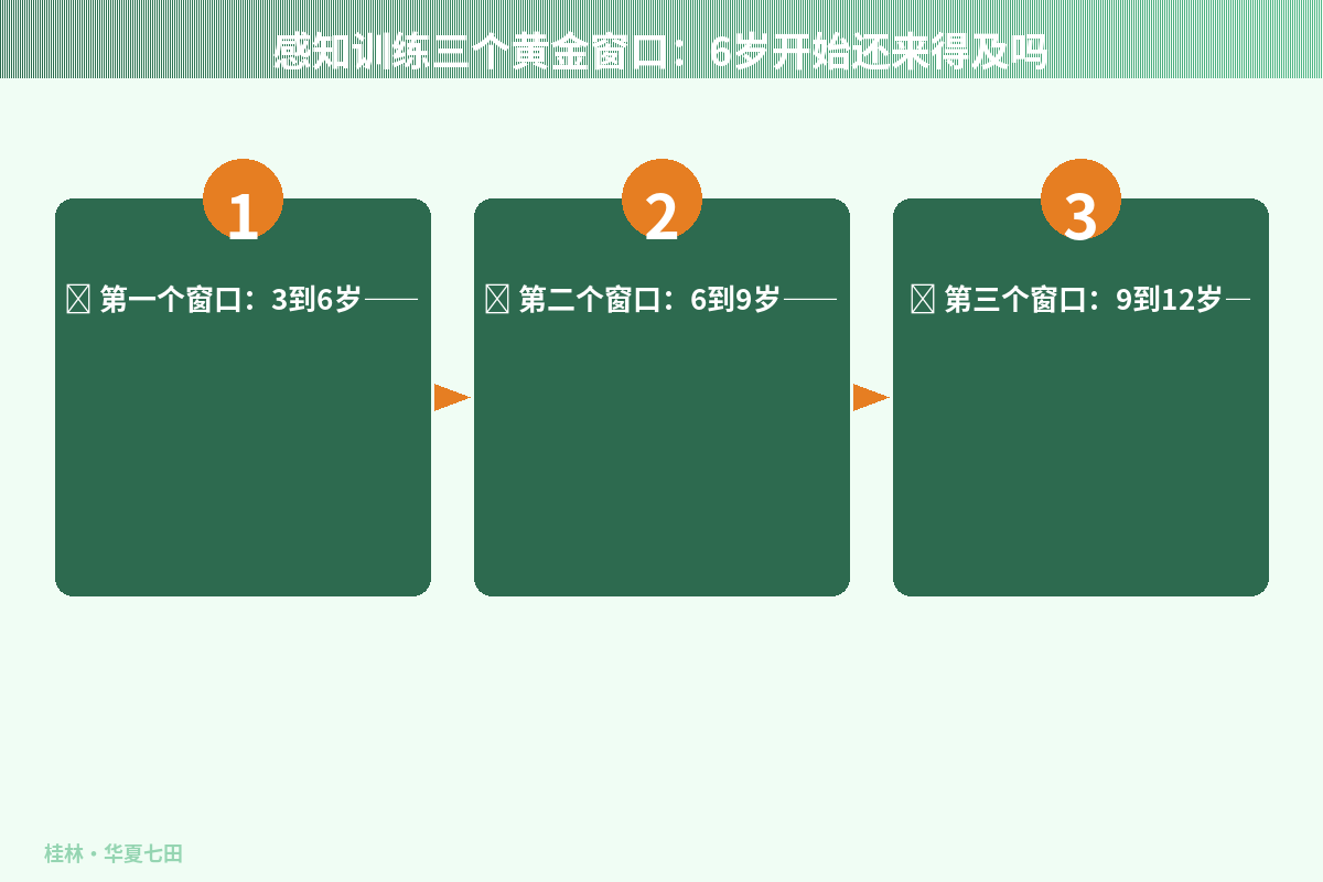 感知训练三个黄金窗口：6岁开始还来得及吗