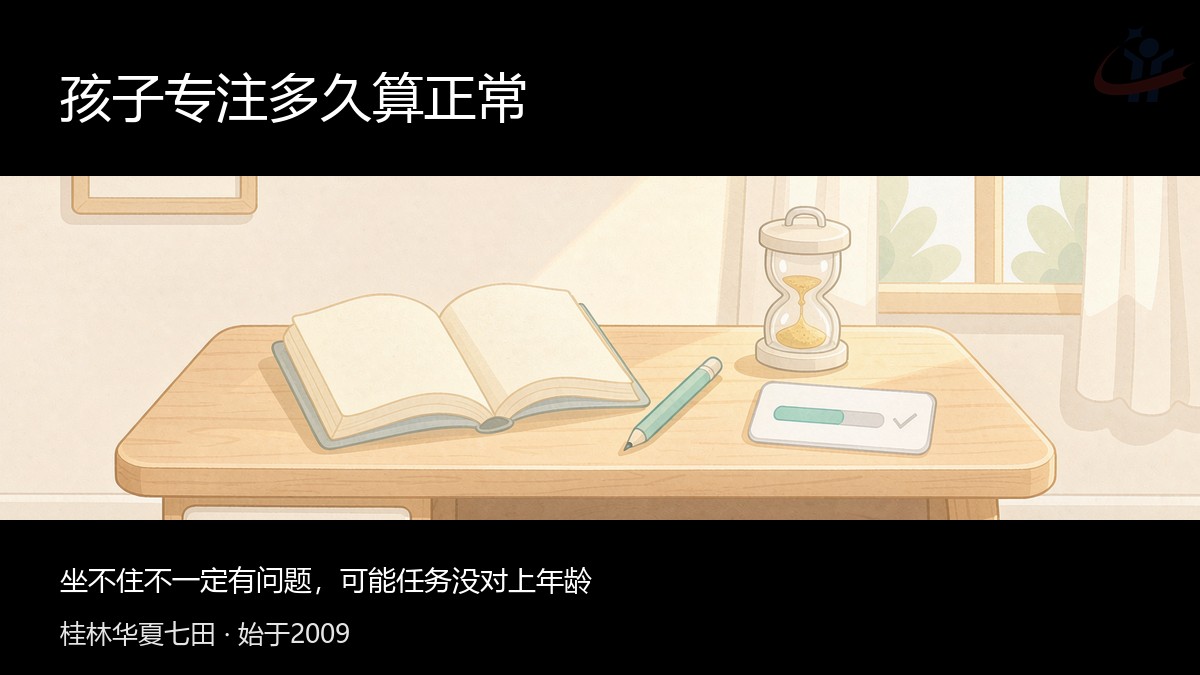 孩子专注多久才算正常——坐不住不一定是有问题，可能是任务时长和难度没对上他的年龄