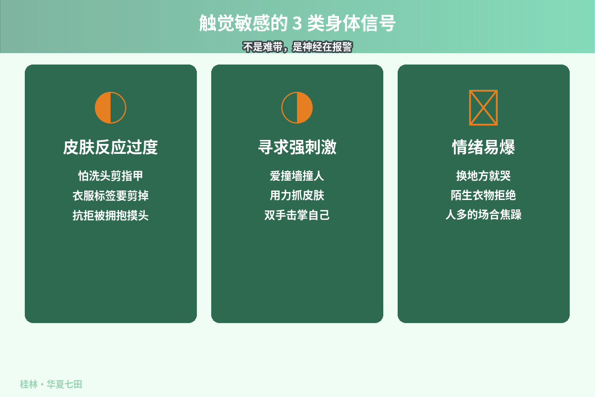 触觉敏感的 3 类身体信号